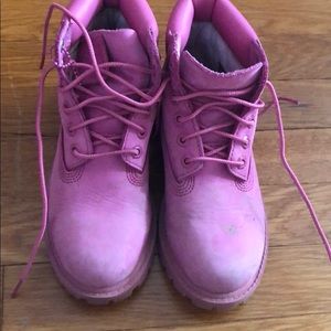 Kids pink timberland boots size 13